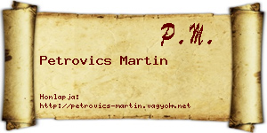Petrovics Martin névjegykártya